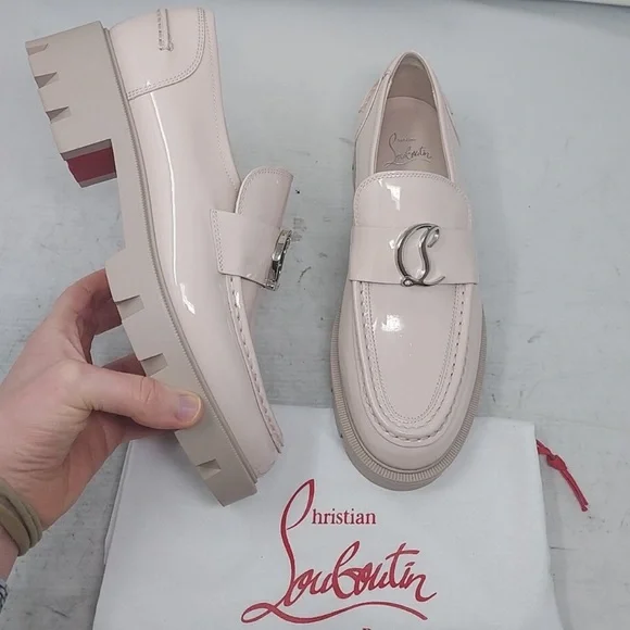 CHRISTIAN LOUBOUTIN Pink CL Moc Lug Loafer - Picture 1 of 7